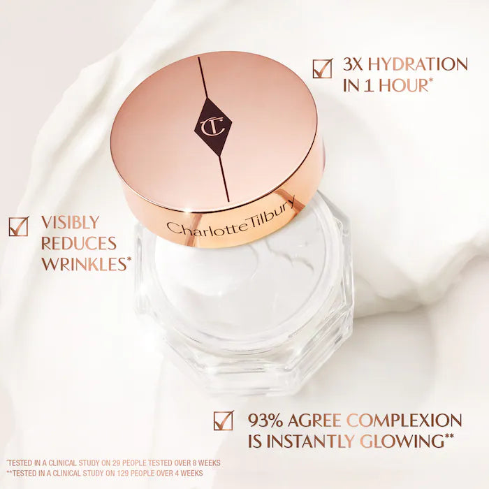 reduce your wrinkles and hydrates your skin with hyaluronic acid by using Charlotte Tilbury Anti Aging magic cream for her available at Heygirl.pk for delivery in Pakistan