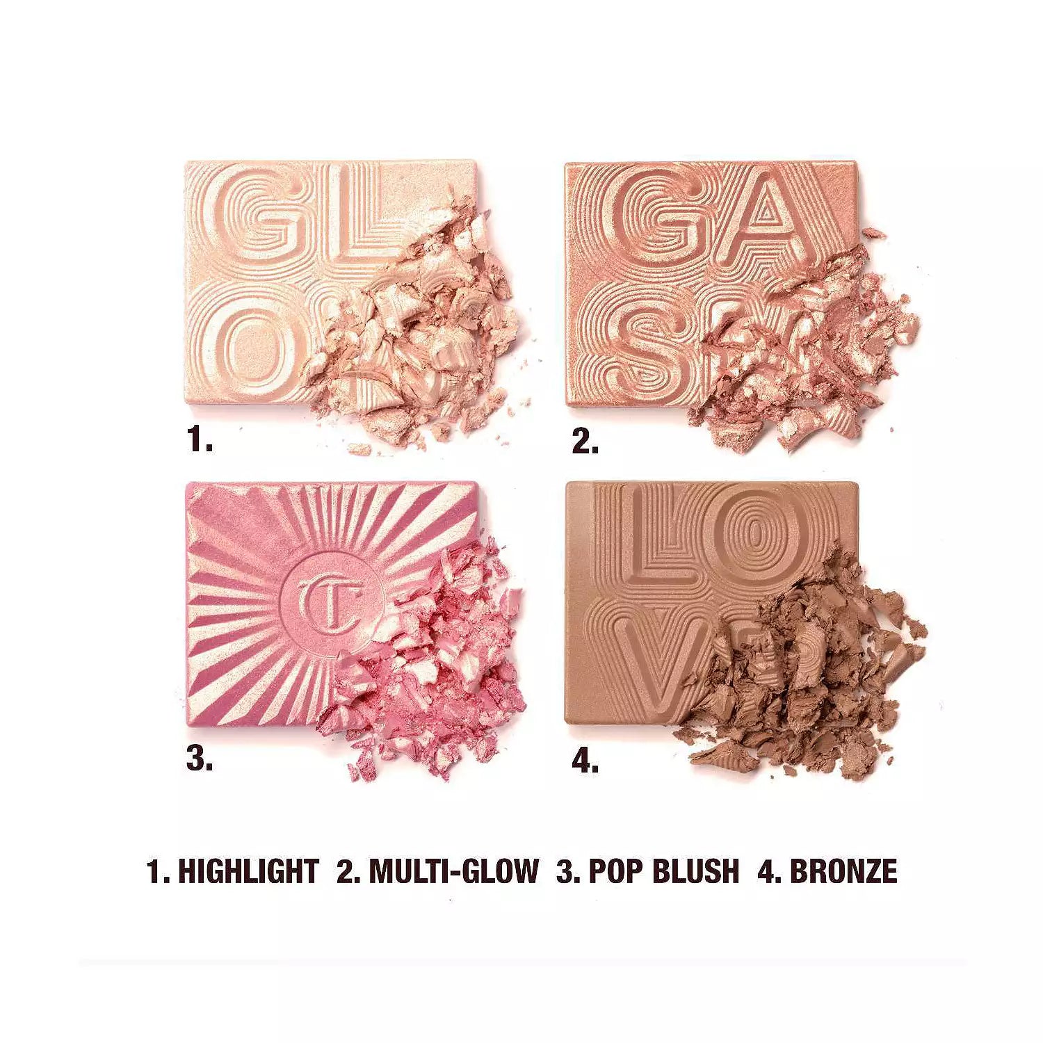 swatch image of Charlotte Tilbury Glowgasm Face Palette for her available at Heygirl.pk for delivery in Pakistan.