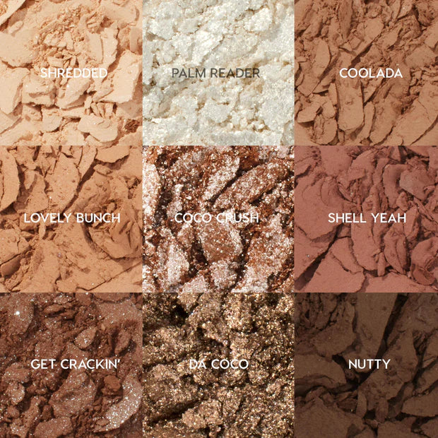 swatch image of 100% original ColourPop Coconuts neutral eyeshadow palette for her available at Heygirl.pk for delivery in Pakistan.