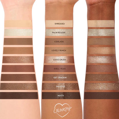 swatch image of 100% original ColourPop Coconuts neutral eyeshadow palette for her available at Heygirl.pk for delivery in Pakistan.