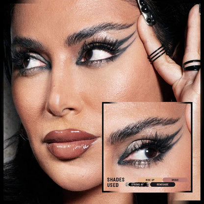 swatch image of Huda Beauty's best-selling pretty grunge eyeshadow palette for her available at Heygirl.pk for delivery in Pakistan