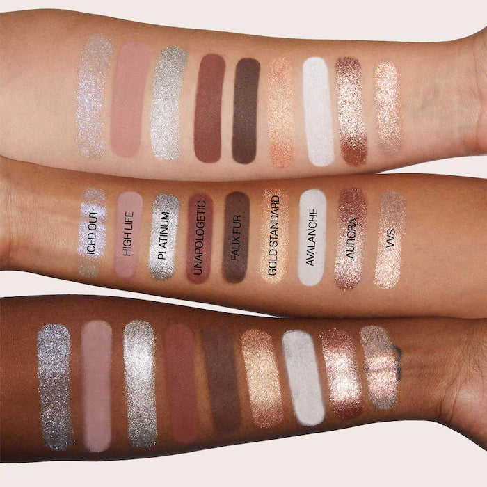 swatch image of Huda Beauty Icy Nude Eyeshadow Palette for her available at Heygirl.pk for delivery in Pakistan. 