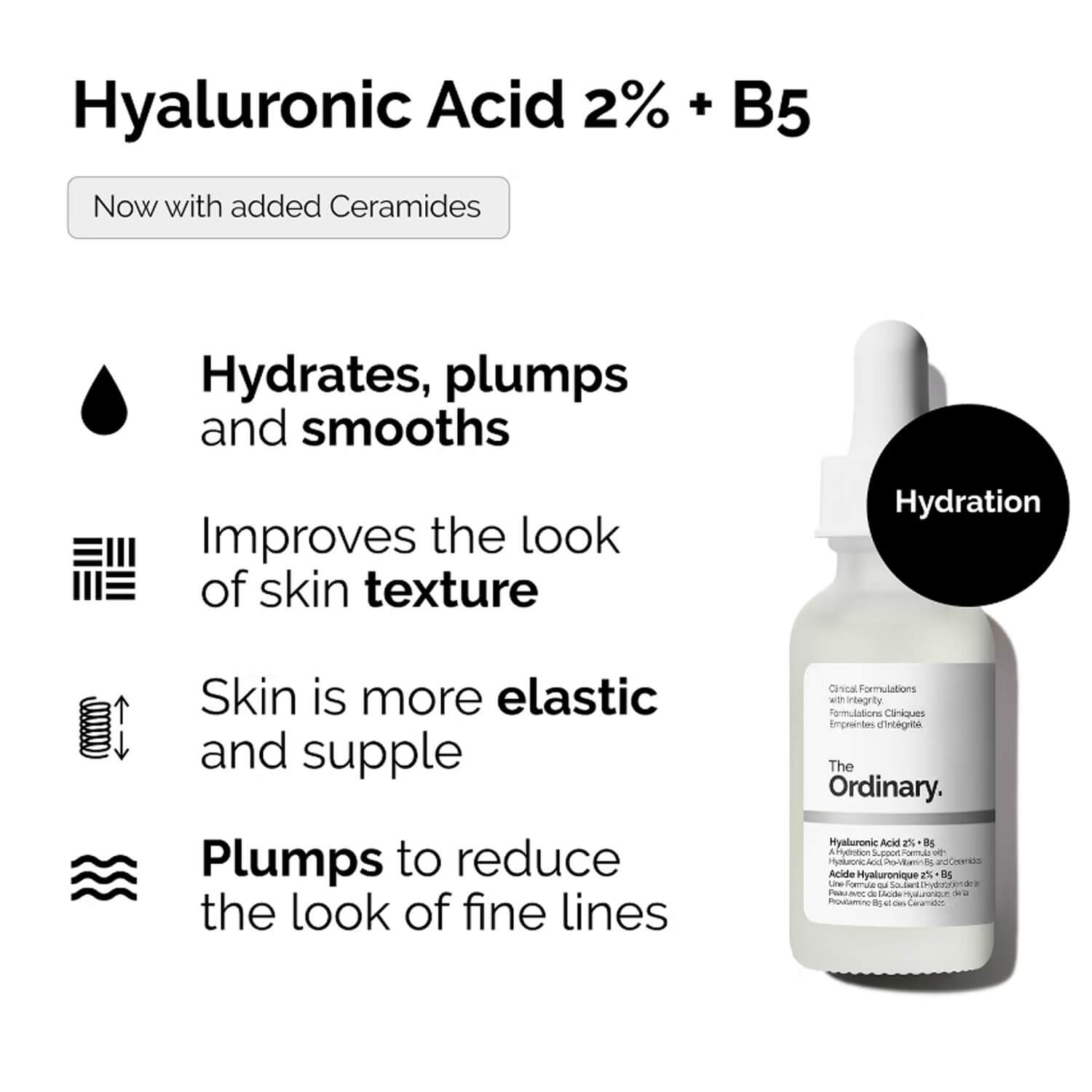 image showing benefits of using The Ordinary Hyaluronic acid for skin blemishes, scars, fine lines and wrinkles available at Heygirl.pk in Pakistan