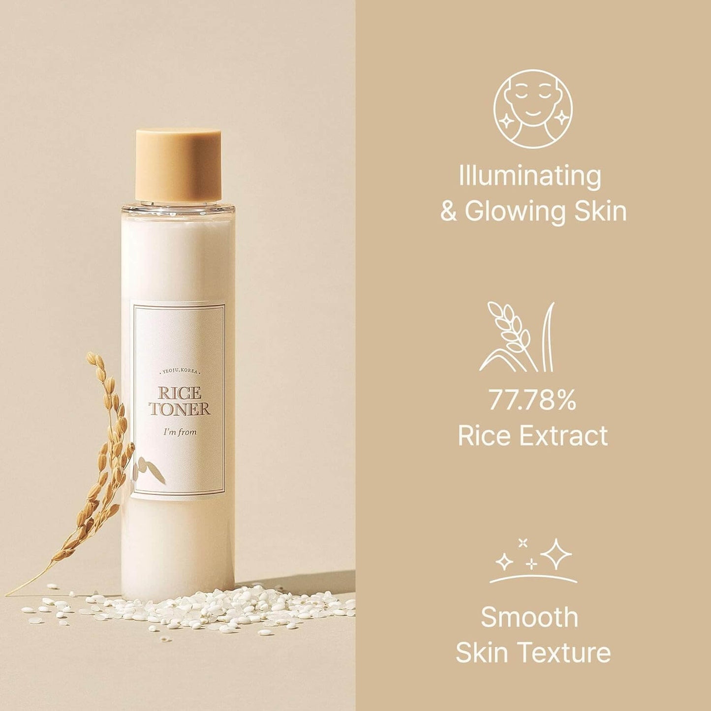 image showing benefits of I'm from Rice Milky Toner for Glass Skin available at Heygirl.pk for delivery in Pakistan