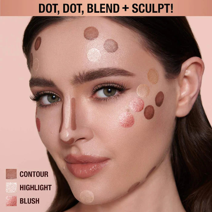 image showing how to use Charlotte Tilbury Hollywood Contour Wand for her available at Heygirl.pk for delivery in Pakistan. 