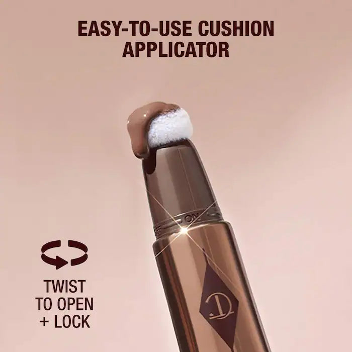 image showing how to use Charlotte Tilbury Hollywood Contour Wand for her available at Heygirl.pk for delivery in Pakistan. 