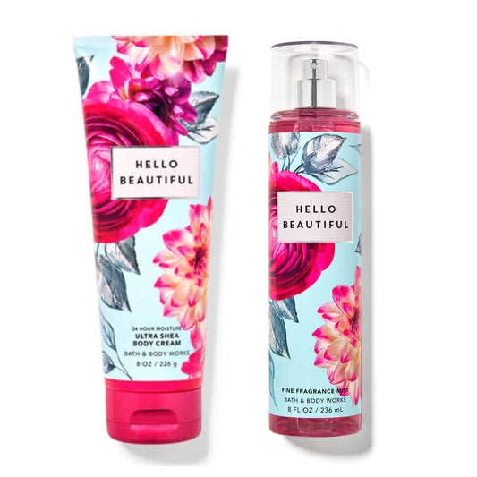 buy bath and body works mist and body cream in hello beautiful fragrance available at Heygirl.pk for delivery in Pakistan